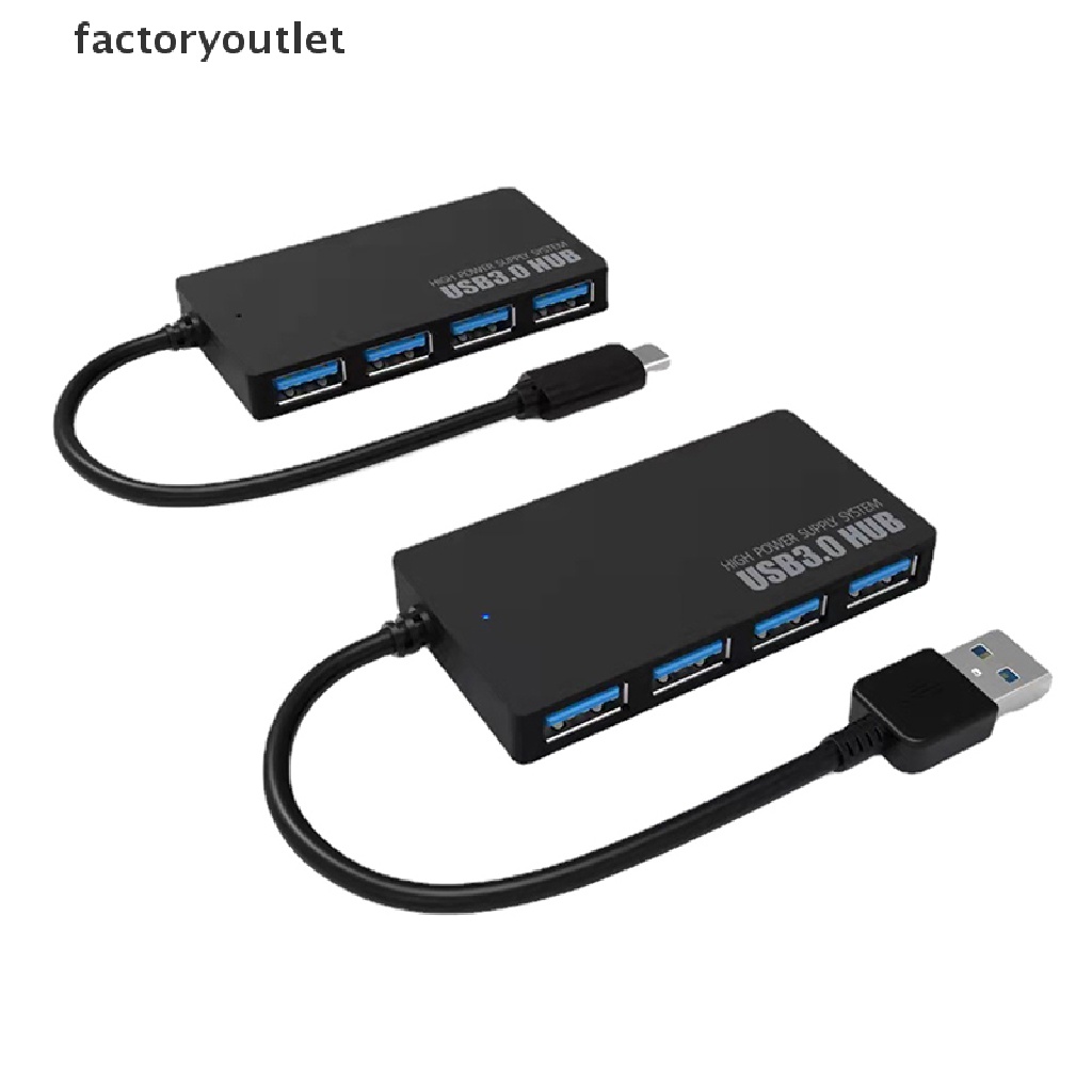 factoryoutlet Hi-Speed USB 3.0 Hub Multi Splitter USB 4 Port Multi Extender Laptop Accessorie thumbnail