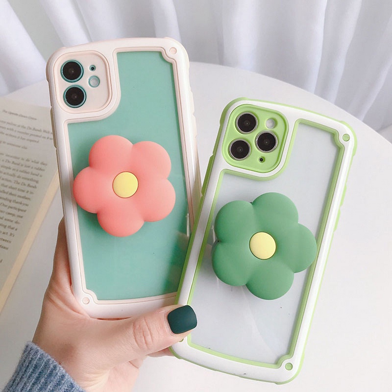Ốp Điện Thoại Họa Tiết Hoa 3D Màu Kẹo Chống Rơi Cho iPhone 13 12 11 Pro Max XS XR X 8 7 Plus + SE 2020