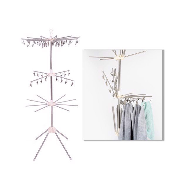 Cây phơi quần áo đứng Pier 3 tầng inox