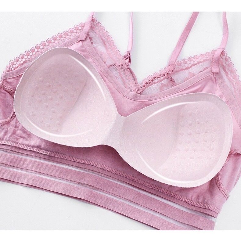 Áo Bra Ren Sexy Vanvene Đệm Rời Nâng Ngực Tự Nhiên Dây Lưng Cách Điệu Free Size 40-60Kg Chất Ren Mềm Mịn Không Xù A950 | BigBuy360 - bigbuy360.vn