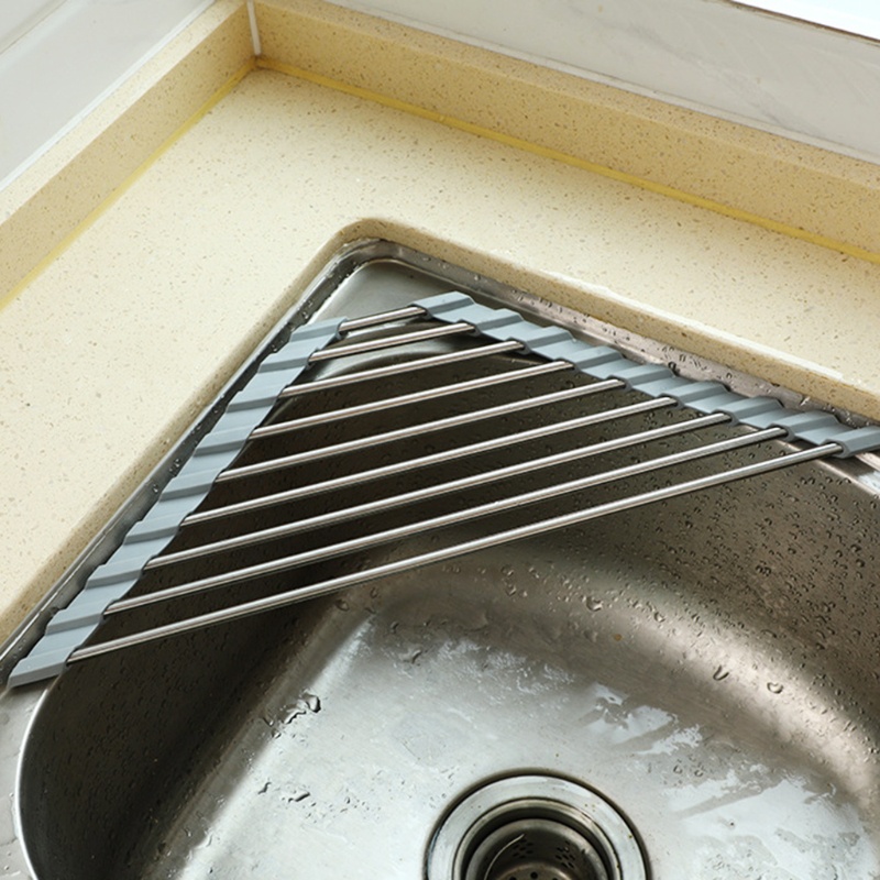 Giá đỡ hình tam giác bằng thép không gỉ gắn bồn rửa chén tiện dụng