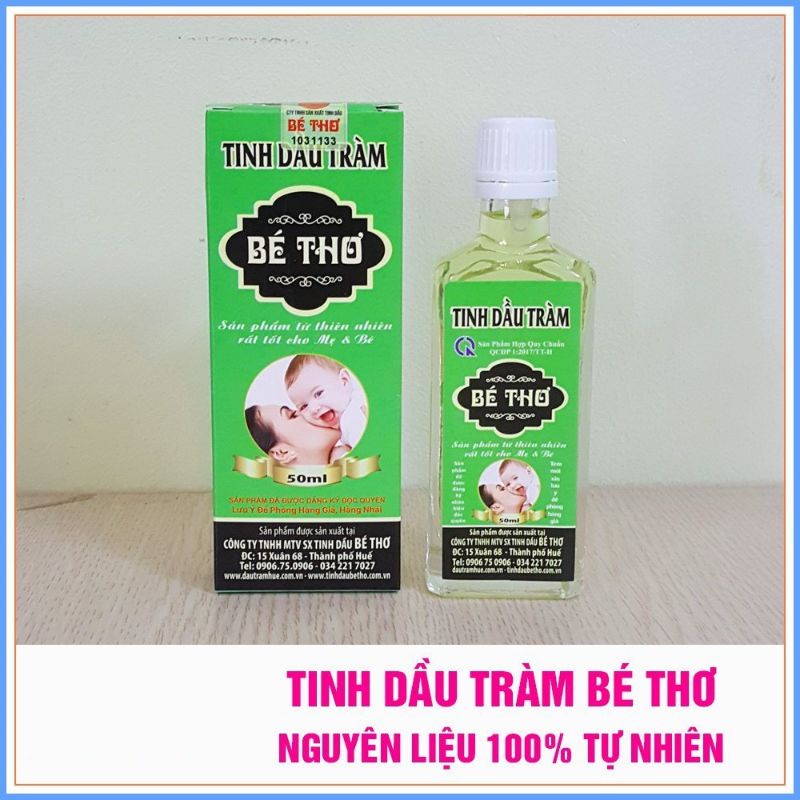 Tinh dầu tràm cho bé Huế nguyên chất Bé Thơ 50ml lá tràm gió 2X MART
