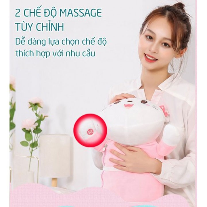 Gối nằm massage cổ vai gáy hồng ngoại pin sạc hello kitty YJ-68 - giá rẻ