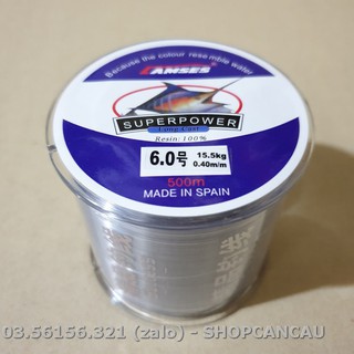 Cước Câu Cá 500M Size 6.0 7.0 Super Power Hàng Cao Cấp