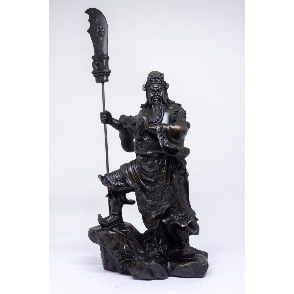 Tượng Quan Công đứng tấn bằng đá cao 23cm