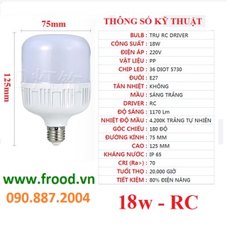 Bóng đèn led tiết kiệm 13w hoặc 18w
