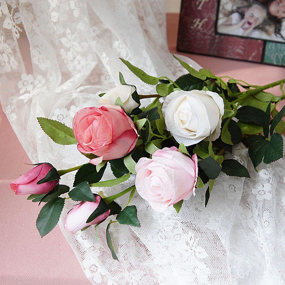 PINEVN Cành Hoa Hồng Giả Handmade Trang Trí Đám Cưới / Valentine