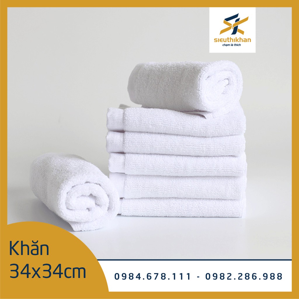 Khăn mặt khách sạn NamyA kích thước 34*34cm, chất liệu 100% cotton dùng cho khách sạn 3-5 sao | SIÊU THỊ KHĂN