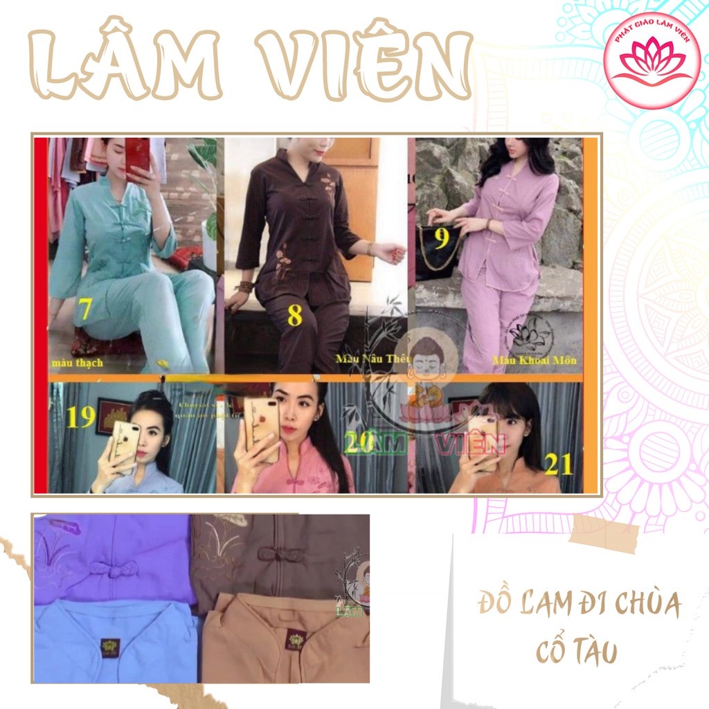 Bộ Đi Chùa,Đồ Lam Đi Chùa Cổ Tàu Thêu Sen,Chất Kate Loại 1 Dày Dặn Thấm Hút Mồ Hôi, Mặc Cực Thoáng Mát Thoải Mái