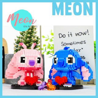 HOT | Miniblock Stitch couple love - Lego xếp hình stitch love size L