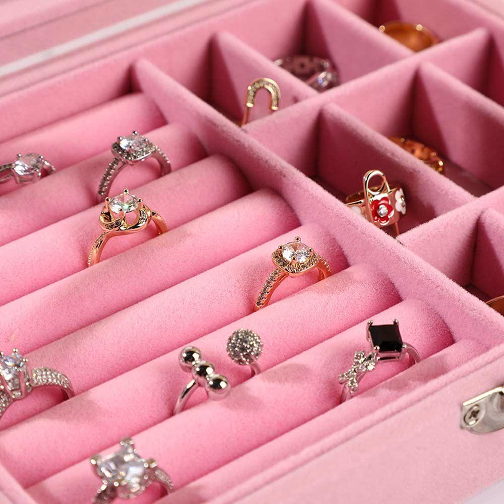PATRICIA Hộp Đựng Trang Sức Chống Bụi Có Nắp Kính Tiện Dụng Ốp