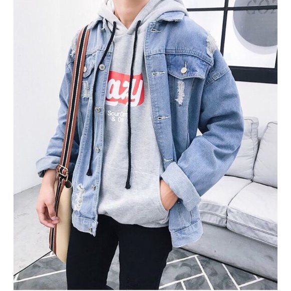 Áo Khoác Jean chống nắng Nam Nữ rách vai BASIC Cực Chất chống nắng Khoác Bò Unisex Đẹp Phong Cách fashion.best