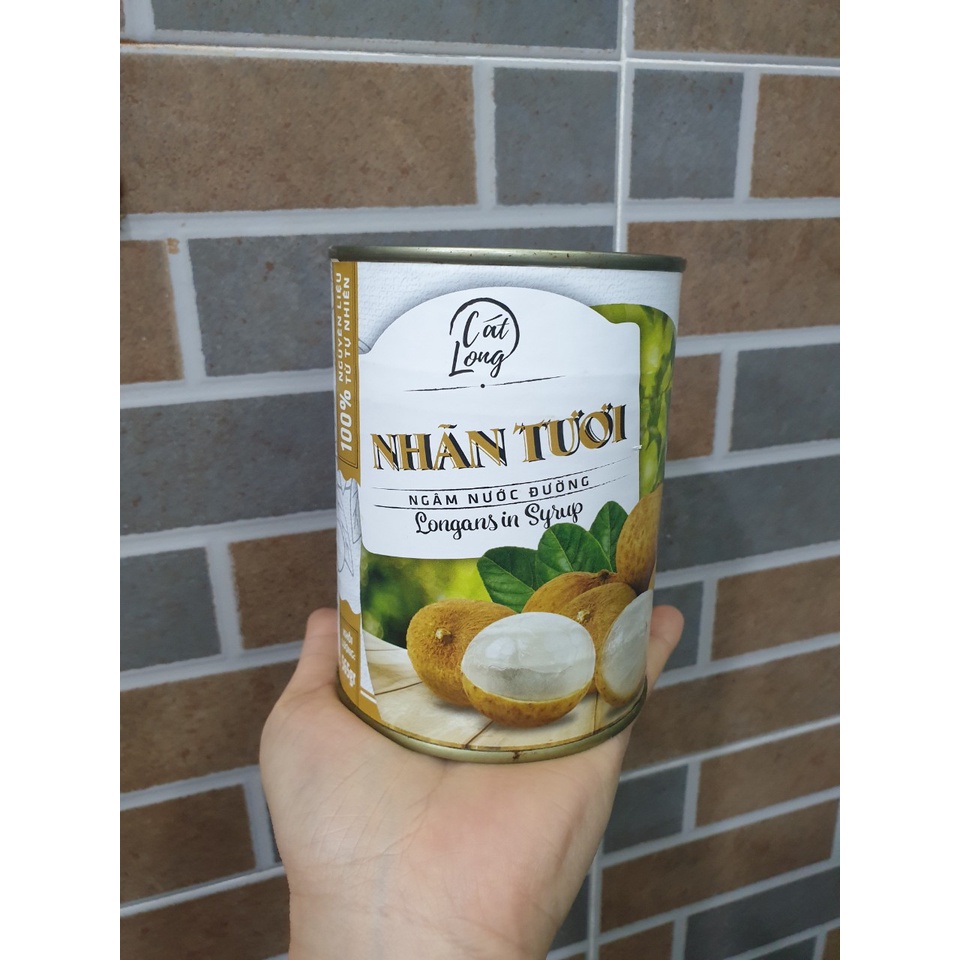 Nhãn tươi ngâm nước đường CÁT LONG 565gr Loại 1