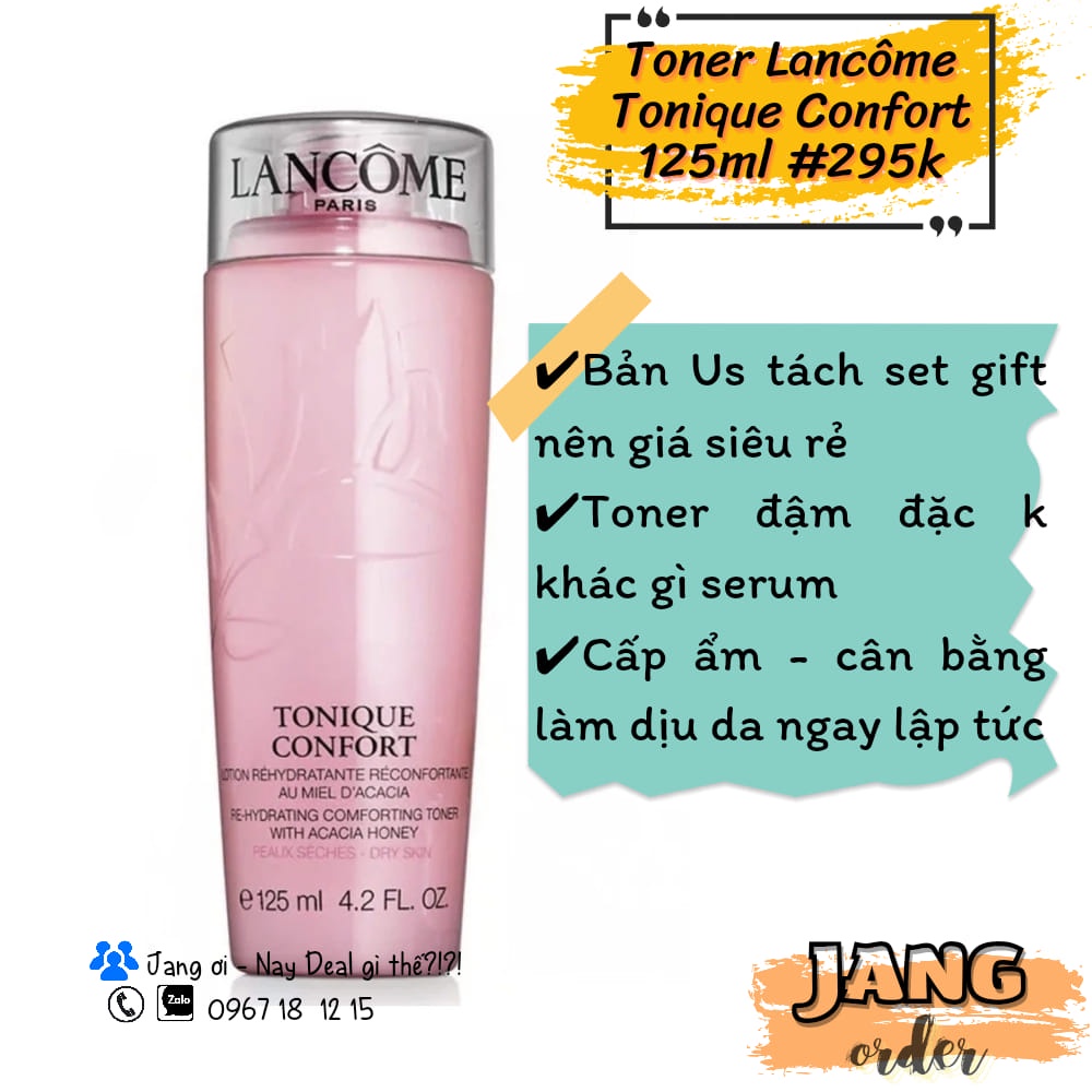 Toner nước hoa hồng Lancome Tonique Confort