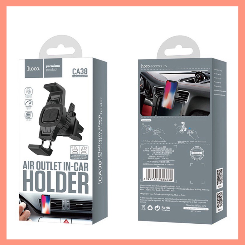 Giá Đỡ Điện Thoại Kẹp Cửa Gió Điều Hòa Ô Tô Xe Hơi Tiện Dụng HOCO CA38 | BigBuy360 - bigbuy360.vn