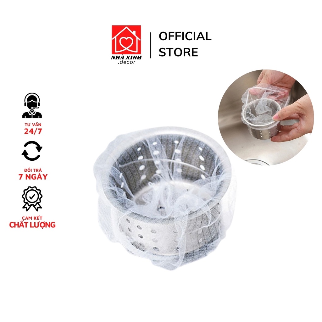 Set 100c Túi Lưới Lọc Rác Bồn Rửa Chén Thông Minh