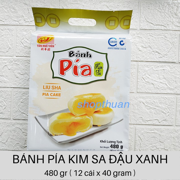 Bánh pía kim sa đậu Tân Huê Viên 480g ( 12 Cái ) - Bánh pía mini tan chảy