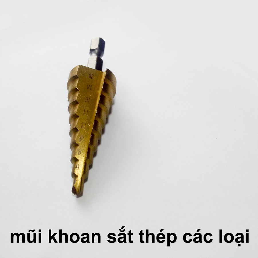 Mũi Khoan Sắt Thép Hình Nón SIZE 4-20mm, Thép gió siêu cứng bền bỉ