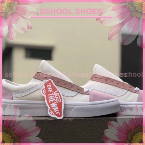 [Shool Shoes] Giày Vans Hồng, Giày Thể Thao nữ Vans Kẻ Hồng Cao Cấp Full Box Bảo Vệ