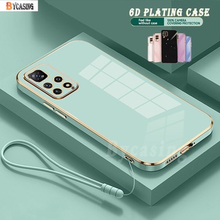 Ốp Điện Thoại Cao Su Mềm Mạ 6D Có Dây Đeo Cho Redmi Note 11 Pro Note11S Note 10S Redmi 10C 10A 9T 9A 9C Note 10 Pro