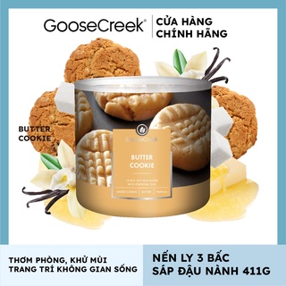 Nến ly 3 bấc sáp đậu nành goose creek 14.5oz - 411g - butter cookie