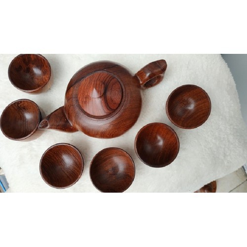Bộ ấm chén nguyên khối gỗ hương,ấm chén trà trang trí