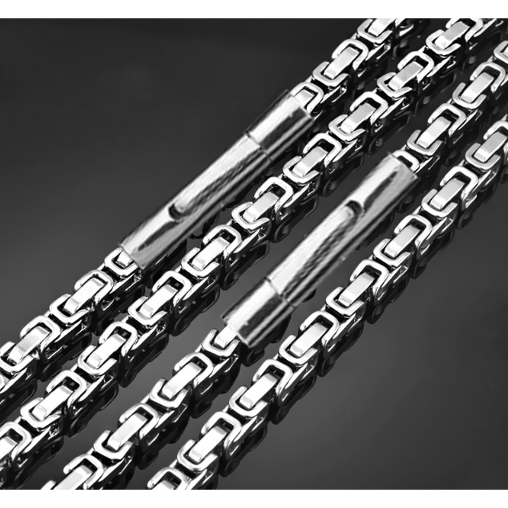 Dây chuyền nam inox kiểu ziczac cạnh vuông khóa vip nhiều size dễ chọn, thể hiện phong độ, đẳng cấp cho người đeo
