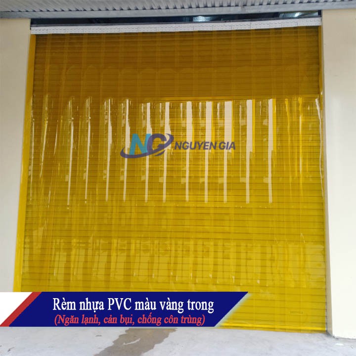 Rèm nhựa PVC, Rèm Nhựa Mầu Vàng Trong