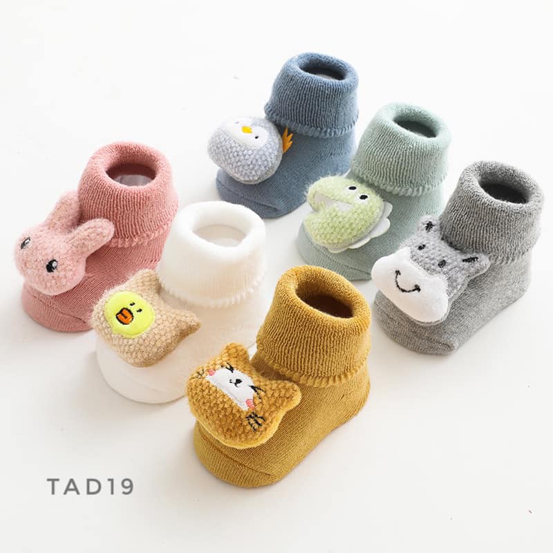 Tất cổ cao chống trượt hình thu 5D cho bé - TAD19