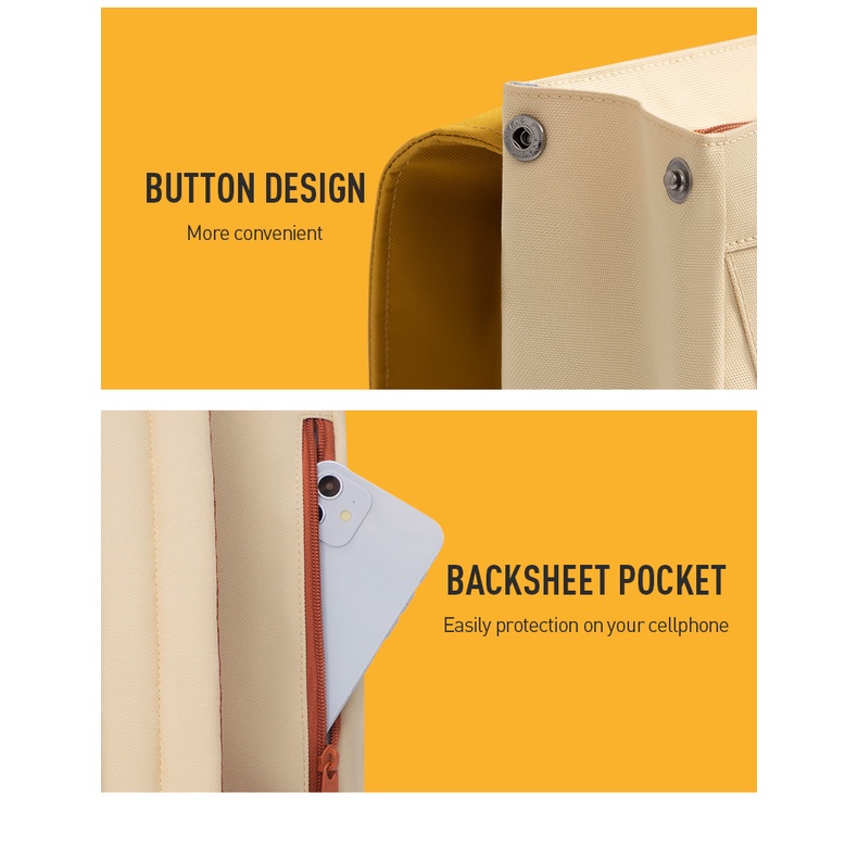 MAH YOUNG Ba lô máy tính xách tay chống nước thiết kế cổ điển trẻ trung