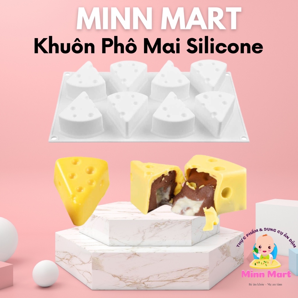 Khuôn silicon làm bánh, pudding, làm thạch hình phô mai tam giác