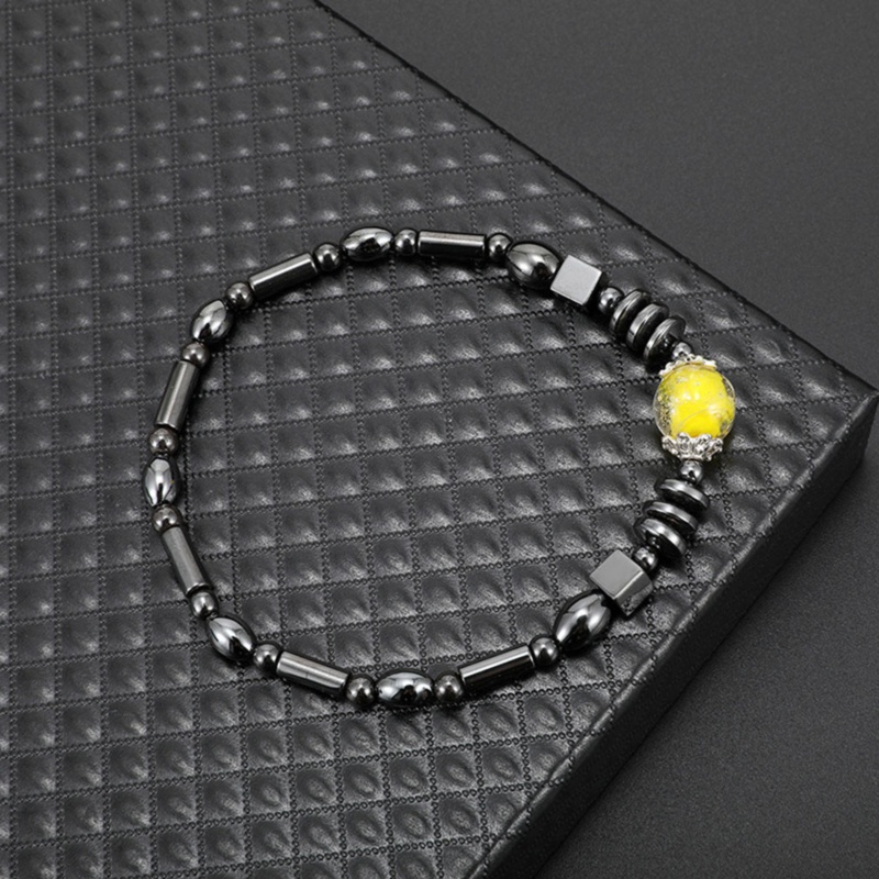 Magnetic Square Black Stone Anklet Acrylic Bead Charm