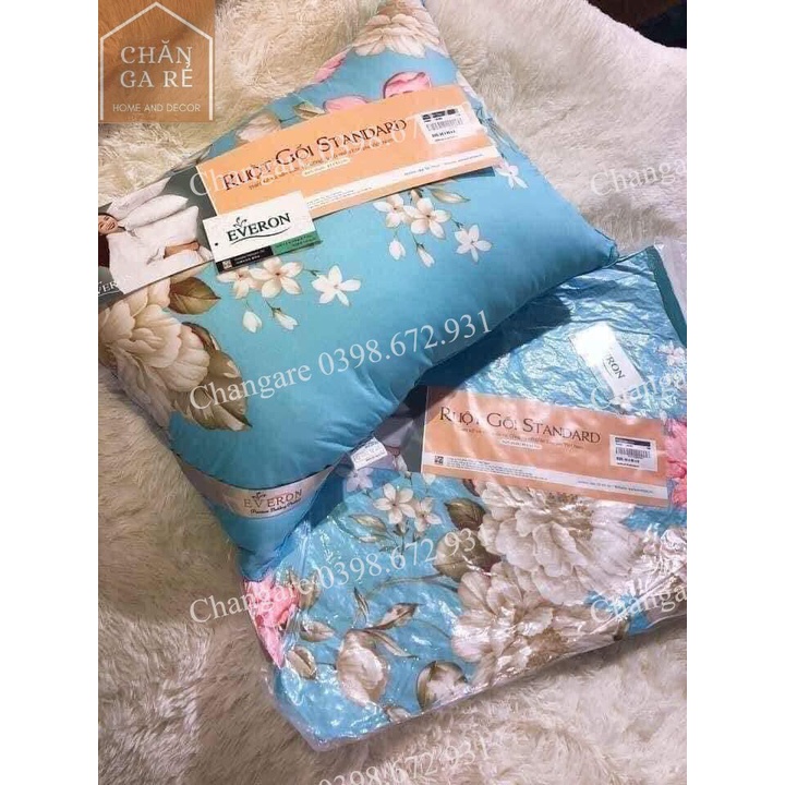 Ruột gối bông gòn mẫu hoa trà xanh ruột gối nằm kích thước 45x65cm