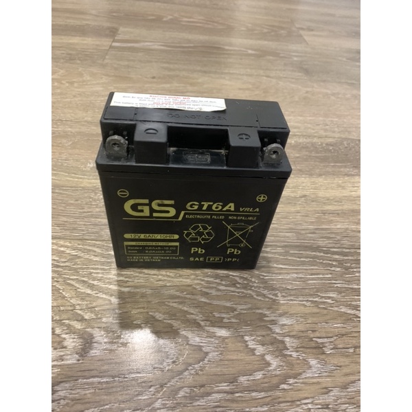 Ắc quy xe máy GS cũ/đã qua sử dụng, 12V 6Ah GT6A