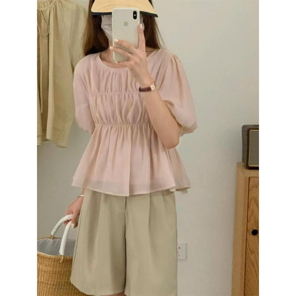 [SẴN/VIDEO] ÁO VOAN TƠ TAY BỒNG LY NGỰC BOPY SHIRT XINH TIỂU THƯ