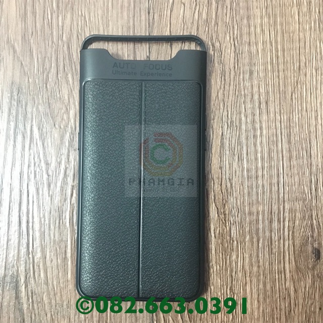 Ốp lưng Samsung Galaxy A80 Dẻo đen giả da (có video)
