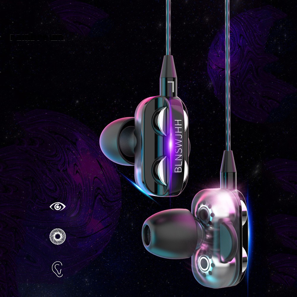 Tai nghe thể thao Rbg 4 Driver Hifi có dây chất lượng cao
