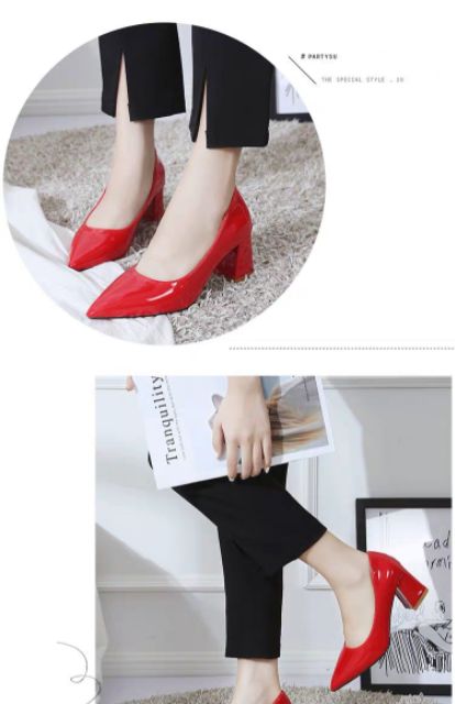 Giày cao gót đỏ 5f - lẻ size38 - sale - freeship