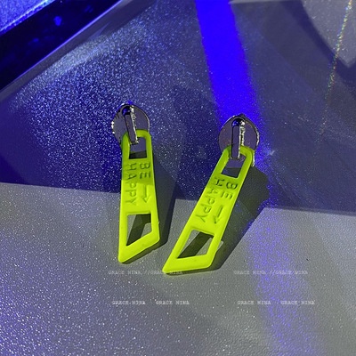 Khuyên Tai Có Khóa Kéo Phong Cách hip hop punk Hàn Quốc Mới Cho Nữ