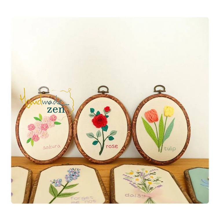 Bộ kit Gói Tập thêu tay Flowers Vườn Hoa Mộng Mơ - Nguyên Liệu Thêu Tay Trang trí Nhà Cửa Decor Quà Tặng - ZEN Handmade