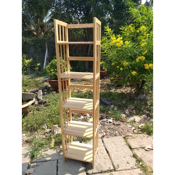 Kệ sách gỗ cao su 5 tầng 38cm