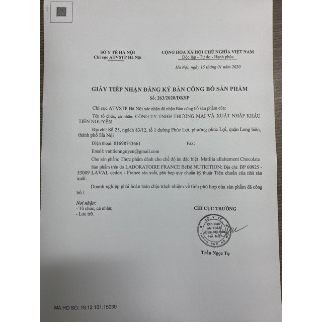 Sữa Bầu Matilia 200ml  Vị socola, vali, Date 2024.