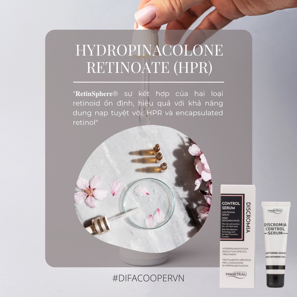 Serum dưỡng sáng da Discromia Control Serum 30ml - Retinol 0.15% tinh chất dưỡng trắng, giảm thâm nám, lão hóa