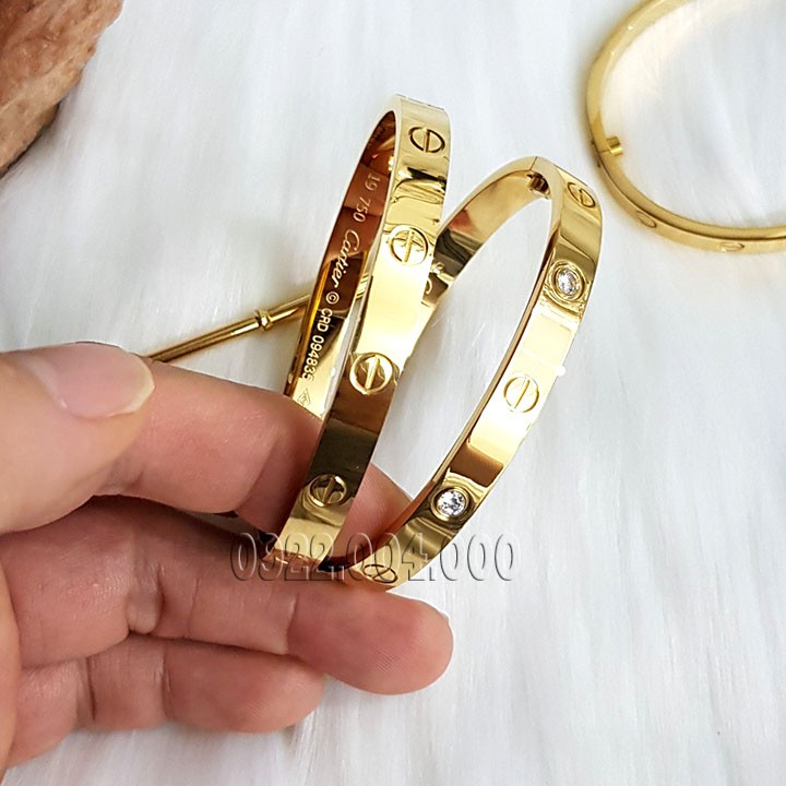 Vòng tay cartier titan, vòng cartier titan màu vàng, vòng tay ốc vít VZ1663