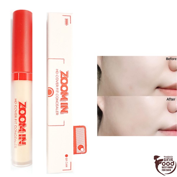 Kem Che Khuyết Điểm Che Phủ Hoàn Hảo, Tự Nhiên Black Rouge Zoom In HD Cover Fit Concealer 3g