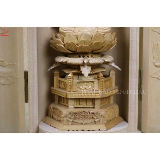 [PHÁP BẢO MINH CHÂU] TƯỢNG HỘP GỖ 20CM (QUAN ÂM - DI ĐÀ - THẾ CHÍ)