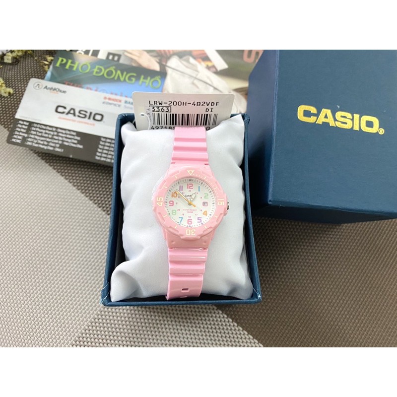 Đồng hồ nữ dây nhựa Casio chính hãng Anh Khuê LRW-200H-4B2VDF