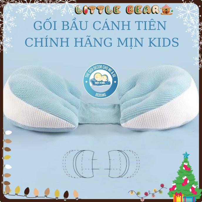 Gối Đỡ Bụng Bầu Cánh Tiên Cao Cấp Hoạ Tiết Tim Nổi Chính Hãng Mịn Kids