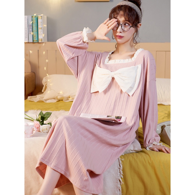 Đầm Ngủ Cotton Tay Dài Thời Trang Xuân Thu Cho Phụ Nữ Mang Thai 2021 52BX ** - & ** ** | BigBuy360 - bigbuy360.vn