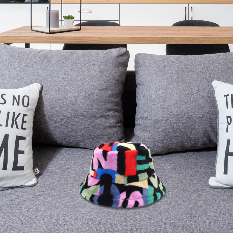 Nón Tai Bèo Lông Thỏ Giả Vành Rộng Không Có Vành Che Phủ Mặt Giữ Ấm